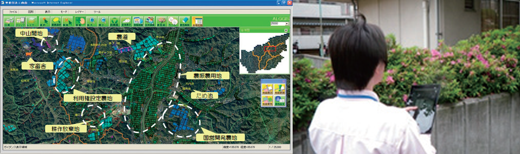 自治体向け統合型GISのシステム画面